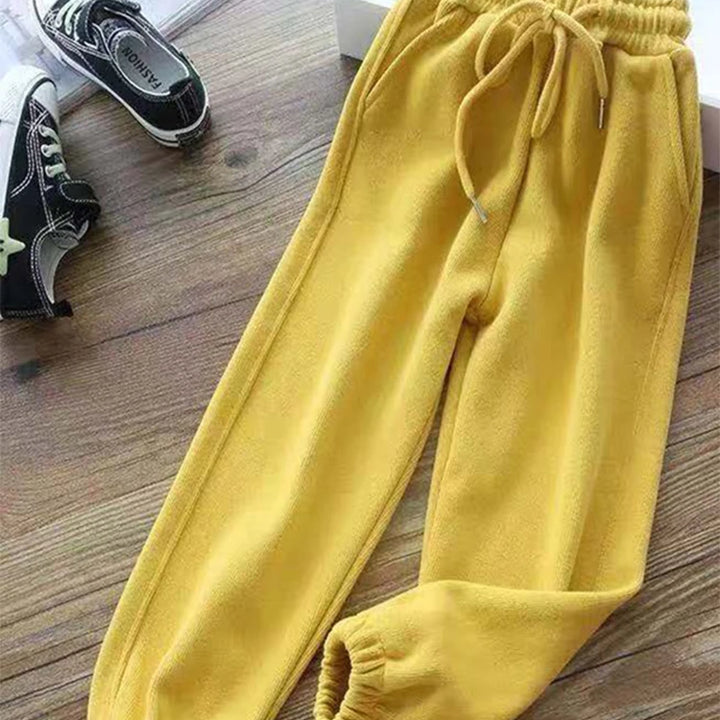 Winter Women Harem Pants Drawstring Fleece Long Thicken Y2K Sweatpants Joggers Trousers Sports Casual Soild Color Warm Pants