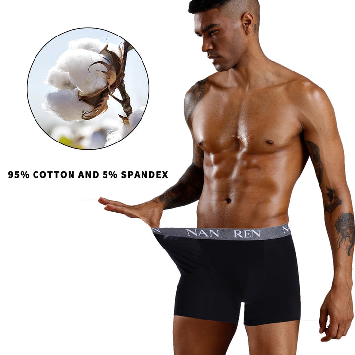 Men Boxer Shorts Men's Panties Male Underpants Calzoncillos Calecon Soft Cotton Sexy 3D Pouch Underwear Boxershorts Larger Size