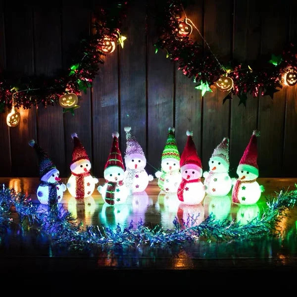 Random Led Luminous Snowman Ornaments Christmas Pendant Christmas Crystal Lamp Nightlight Merry Christmas Gift Noel Goods