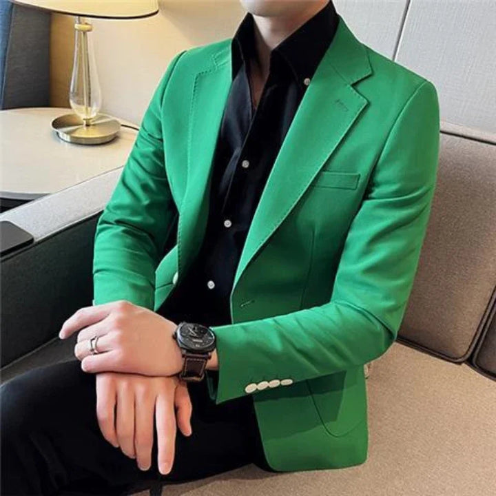 Single Breasted Business Cropped Coat Men's Suit Jackets Dress Short Male Blazer High Quality Summer Spring Clothes Classic 2024