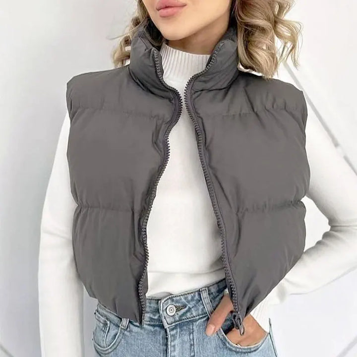 Women's Jacket New Autumn Solid Sexy Sleeveless Jacket Streetwear Fashion Turtleneck Versatile Casual Slim Outdoor Travel Jacket