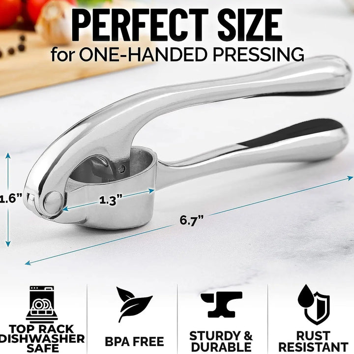 Kitchen Garlic Mincer Crusher Squeezer,Ginger Crusher with Good Grip, Easy to Clean,Garlic Press Rocker Grinder Tools