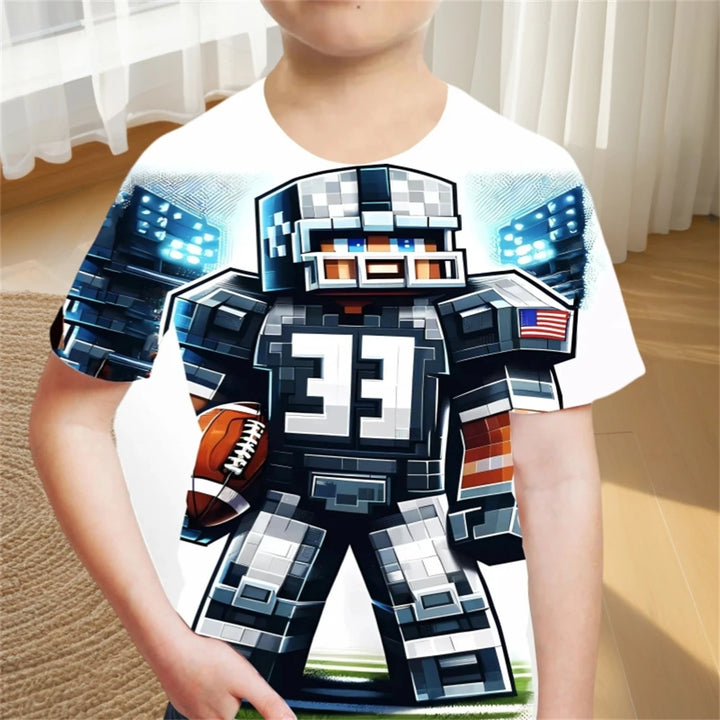 Children's Clothing Adventure Style Boys Clothes Cartoon T-Shirt for a Boy Fashion 2024 Baby Summer Clothes O-Neck Children Top