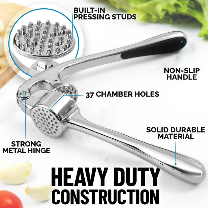 Kitchen Garlic Mincer Crusher Squeezer,Ginger Crusher with Good Grip, Easy to Clean,Garlic Press Rocker Grinder Tools