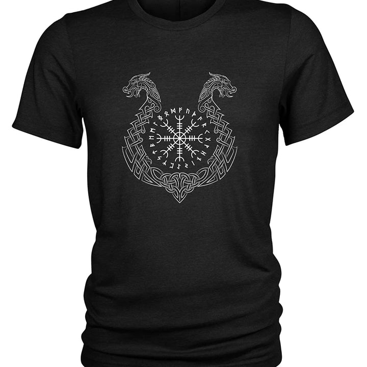 Valhalla Awaits Viking T-shirt Norse Mythology T-shirt Summer Outdoor Casual Men's T-shirt Street Fashion Men's Short Sleeve Top