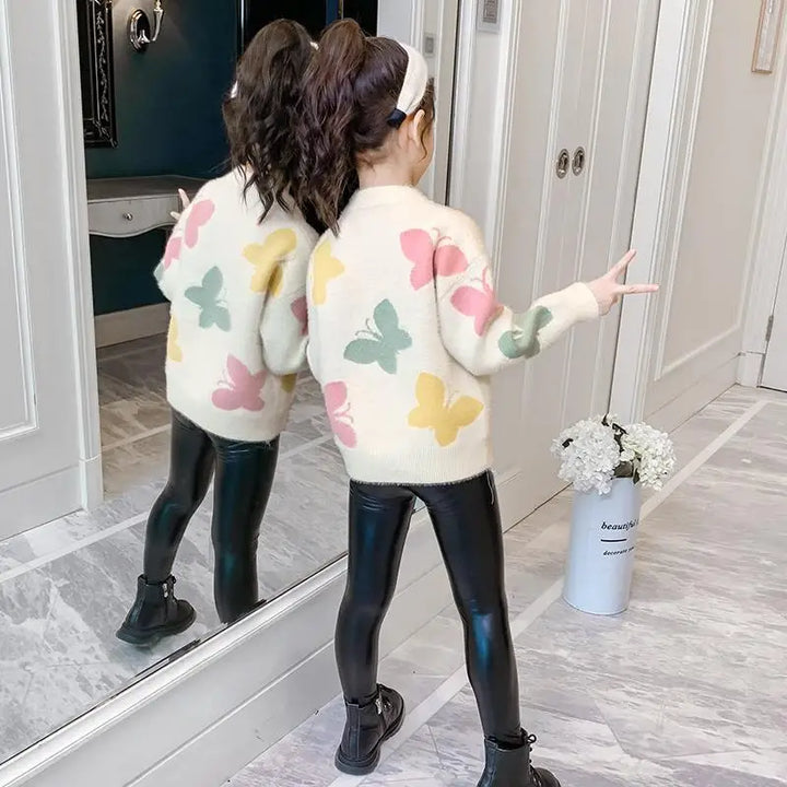 Girls Sweater Autumn Winter New Children's Fashion Plush Thickened Thread Sweater toddler girl cardigan 4 6 5 8 9 10 11 12 Years