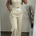 New Fashion 2024 Summer Casual Sexy Elegant V-Neck Buttoned Vest Top & Pocket Design Pants Set Womens Two Piece Sets Outfit