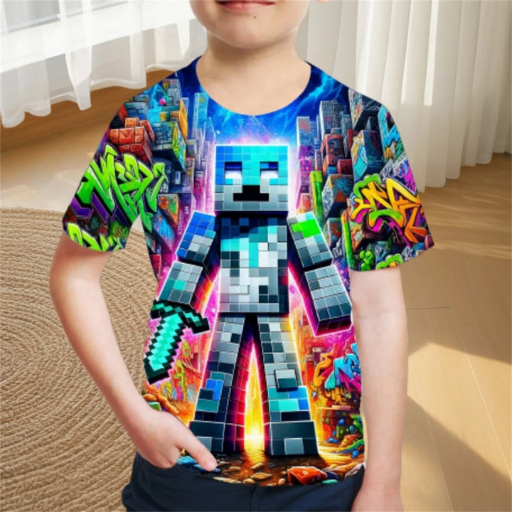 Children's Clothing Adventure Style Boys Clothes Cartoon T-Shirt for a Boy Fashion 2024 Baby Summer Clothes O-Neck Children Top