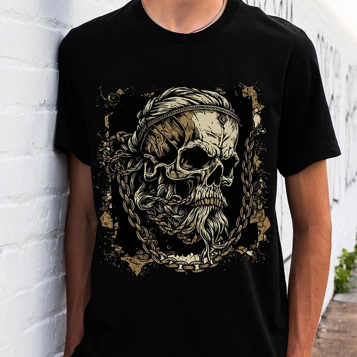 Valhalla Awaits Viking T-shirt Norse Mythology T-shirt Summer Outdoor Casual Men's T-shirt Street Fashion Men's Short Sleeve Top