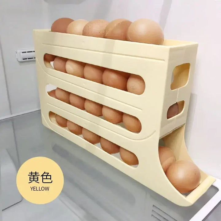 Household automatic rolling egg storage box kitchen refrigerator side door egg preservation rack 30 egg boxes