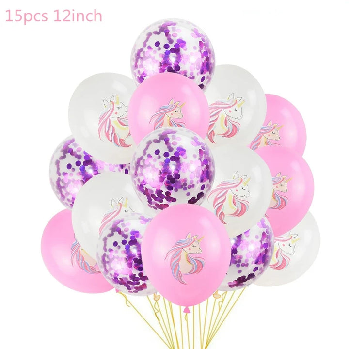 1 Set Unicorn Party Balloons Birthday Baloon Unicorn Decoration Latex Confetti Balloon Birthday Party Decoration Balloons Kids