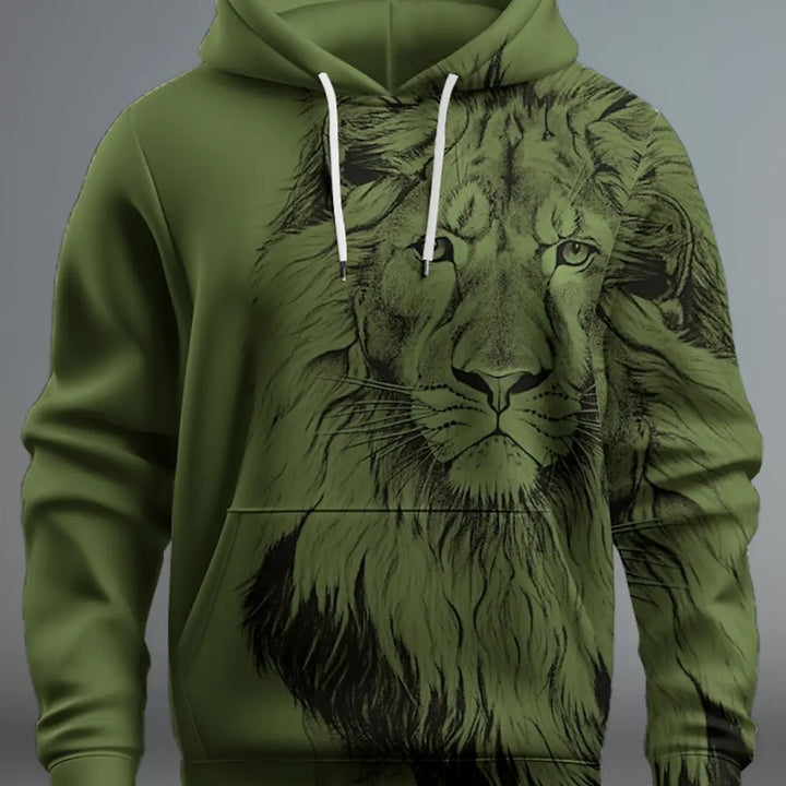 Graphic Lion Men's Fashion 3D Print Hoodie Streetwear Hoodies Long Sleeve Hooded Print Front Pocket Spring Hoodie Sweatshirt