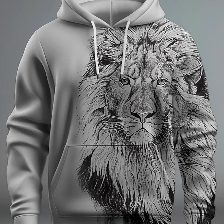 Graphic Lion Men's Fashion 3D Print Hoodie Streetwear Hoodies Long Sleeve Hooded Print Front Pocket Spring Hoodie Sweatshirt