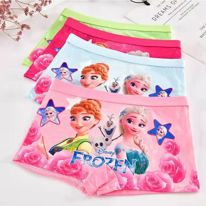 4pcs Disney Frozen Girls Underwear Spiderman Children's Panties Cartoon Cotton Avenger Boys Boxers Child Underpants