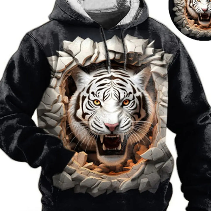 Graphic Lion Men's Fashion 3D Print Hoodie Streetwear Hoodies Long Sleeve Hooded Print Front Pocket Spring Hoodie Sweatshirt