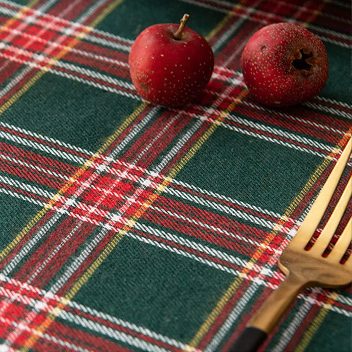 Christmas Themed Checkered Tablecloth, Suitable For Holiday Parties, Banquets, Restaurants, Kitchen Decoration