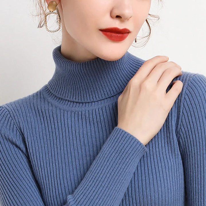 Women Fall Turtleneck Sweater Knitted Soft Pullovers Cashmere Jumpers Basic Soft Sweaters Female Basic Blouse New