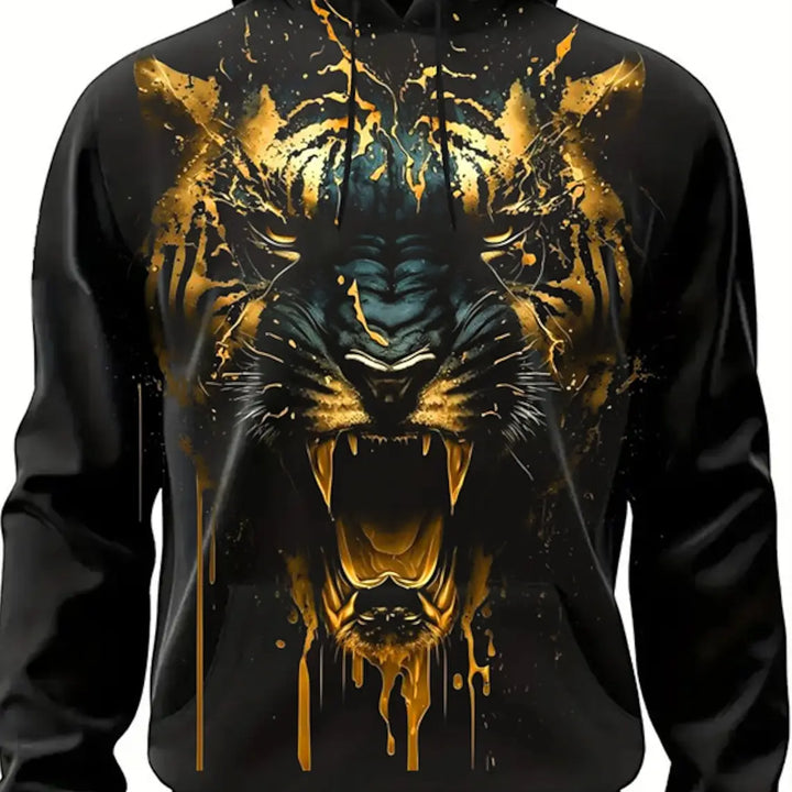 Graphic Lion Men's Fashion 3D Print Hoodie Streetwear Hoodies Long Sleeve Hooded Print Front Pocket Spring Hoodie Sweatshirt