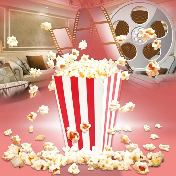 12pcs Popcorn Box Buckets Movie Night Fries Cup Snack Containers Birthday Party Supplies Wedding Christmas Carnival Stripes Bags