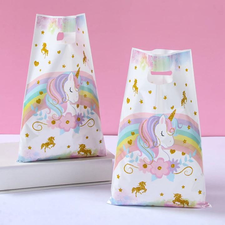 10/25/50pcs Handbag Candy Bags Unicorn Birthday Party Decor Kids Gift Packing Bag 1st Birthday Baby Shower Girl Party Supplies