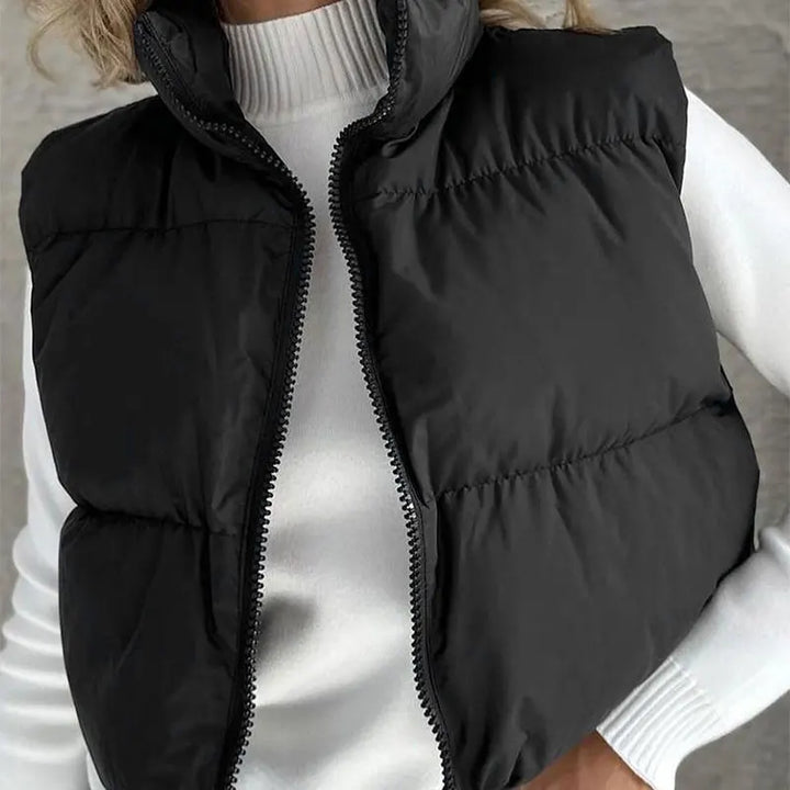 Women's Jacket New Autumn Solid Sexy Sleeveless Jacket Streetwear Fashion Turtleneck Versatile Casual Slim Outdoor Travel Jacket