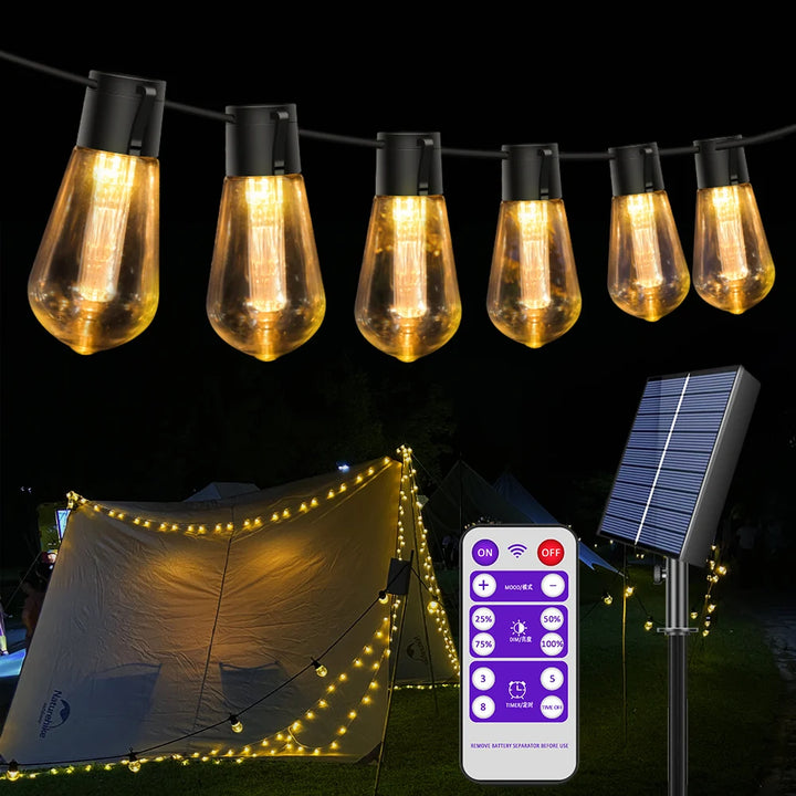 High brighter Solar String Lights , 20FT(8M) 20bulbs Shatterproof ,Waterproof S14 LED Solar LED fairy lights outdoor garden