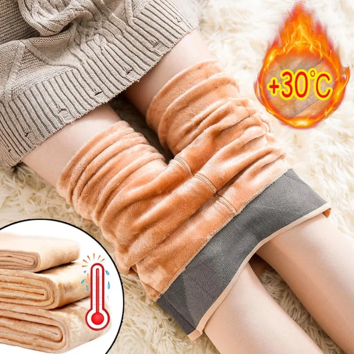 Winter Women Thermal Leggings Warm Sexy Elastic Translucent Stocking Girls Fleece Thermal High Waist Slim Thicken Tight Pants