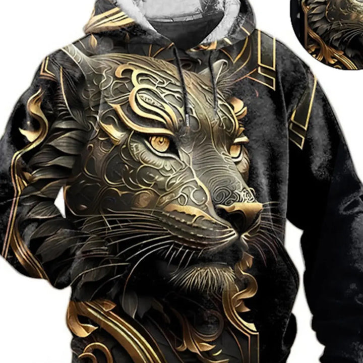 Graphic Lion Men's Fashion 3D Print Hoodie Streetwear Hoodies Long Sleeve Hooded Print Front Pocket Spring Hoodie Sweatshirt