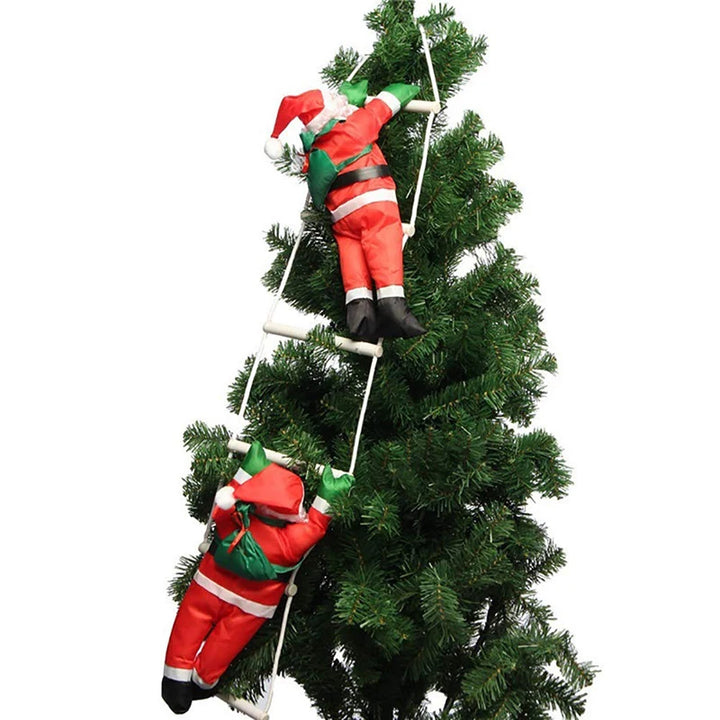 Santa Claus Climbing Ladder Ornaments Xmas Tree Santa Claus Climbing Ladder Rope Hanging Pendant 2024 Merry Christmas Decoration