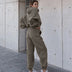 Women's Casual Solid Color Long Sleeved Hoodie Trousers Sweatershirt Sports Suit