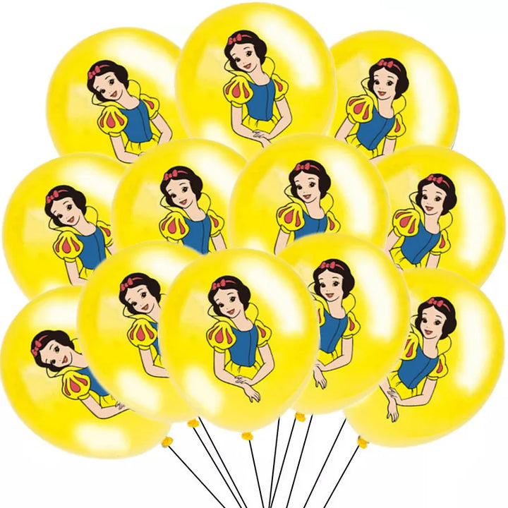 12pcs Disney Princess Snow White 12 Inch Latex Balloons Girl Birthday Party Decorations Toys For Kids Baby Shower Party Supplies