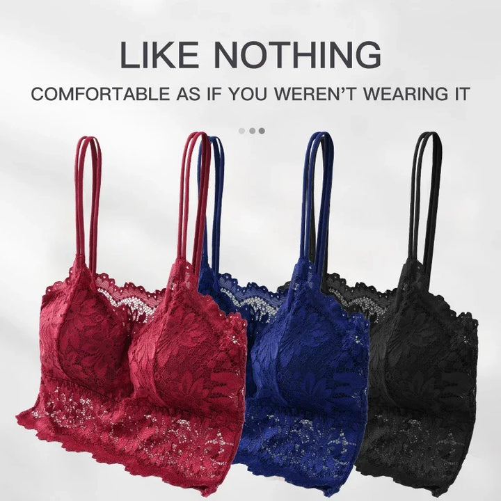 7 Color Lace Sexy Crop Top Women Padded Camisole Bra Breathable Wire Free Bralette Hollow Out Beauty Back Tank Female Underwear