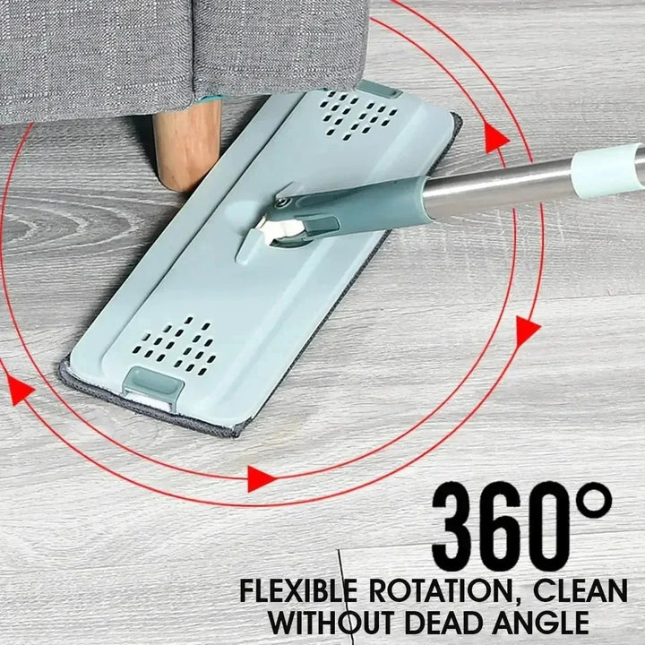 Squeeze Mop with Bucket Hand Free Wringing Floor Cleaning Mop Microfiber Mop Pads Wet or Dry Usage on Hardwood Laminate