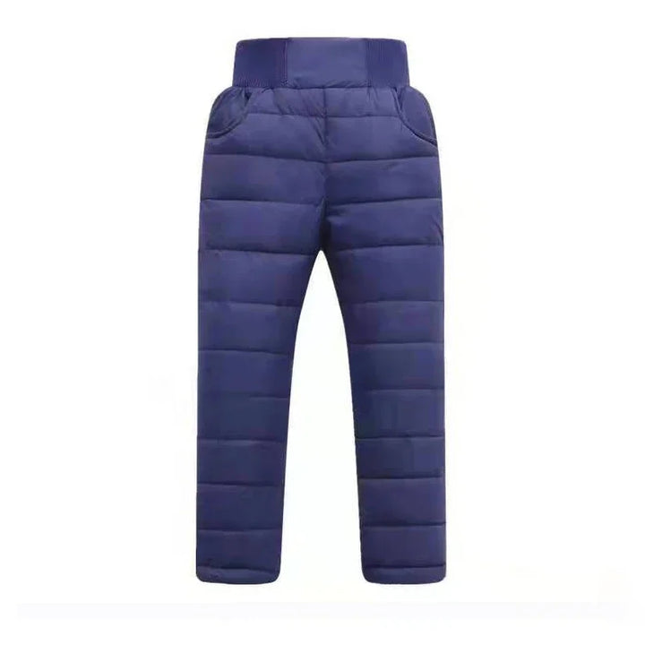 Casual Girl Boy Winter Pants Cotton Padded Thick Warm Trousers Waterproof Ski Pants 10 Years Elastic High Waisted Baby Kid Pant