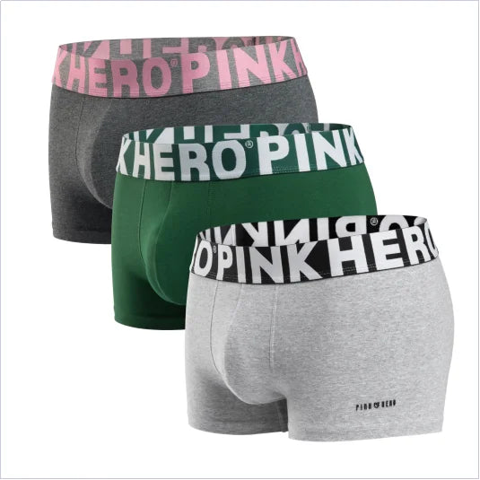 3 Pcs  PINKHERO  Underpants For Men,Including High Quality Comfy And Soft Cotton Underwear Boxer Briefs,Calzoncillos Hombre