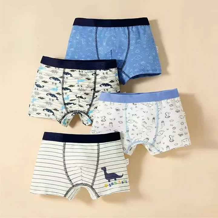 4Pcs/Lot Boy Cotton Underwear Boxer Kids Children  Panties 2-12years