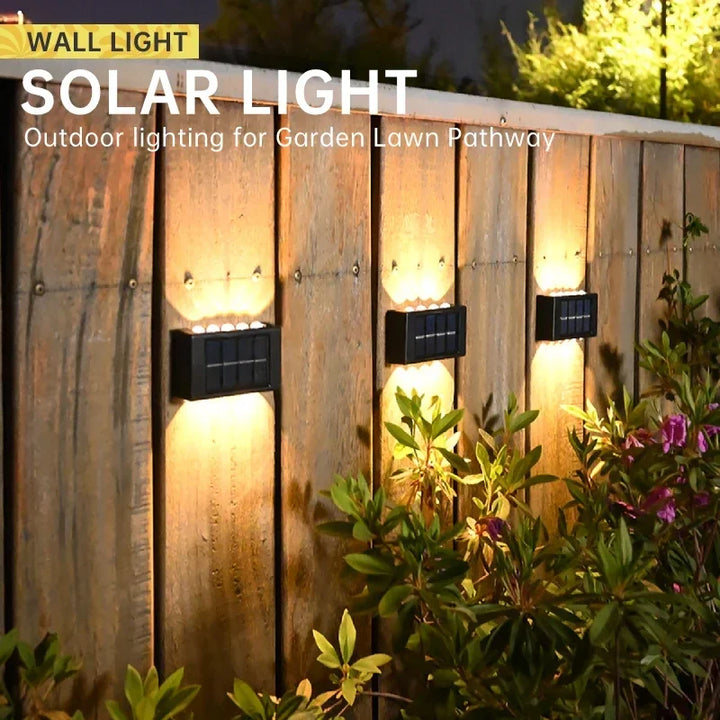 LED Solar Wall Lamp Outdoor Waterproof Light Up and Down Luminous Lighting for Home Garden Yard Fence Decoration Sunlight Light