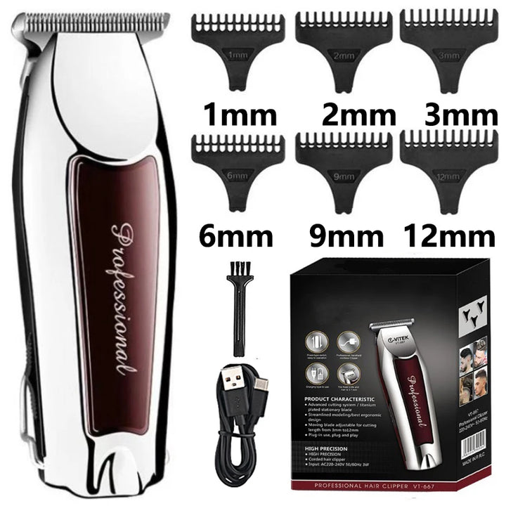 Rechargeable cordless hair trimmer for men grooming professional electric hair clipper beard hair cutting machine edge