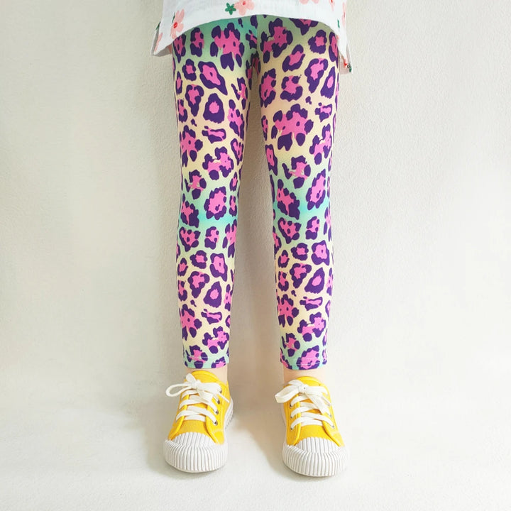 Print Kids Baby Girl Leggings Spring Summer Children Stretch Slim Pants for 2-11 Years