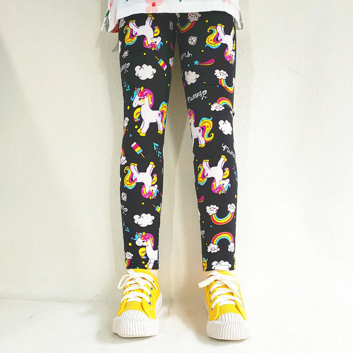 Print Kids Baby Girl Leggings Spring Summer Children Stretch Slim Pants for 2-11 Years