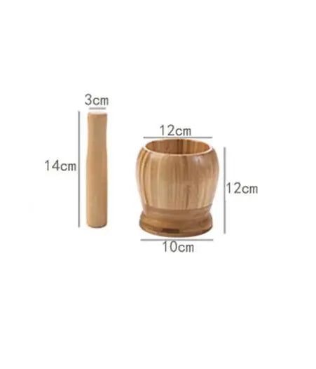 1PC Household Manual Solid Wood Garlic Pestle Bamboo Garlic Mortar Ginger Spices Grinder Kitchen Tool Mortar And Pestle Set