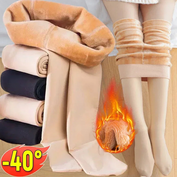 Fleece Lined Tights Women Thermal Pantyhose for Women Winter Panty Polar Skin Black Effect Stockings Women's Thermal Sock