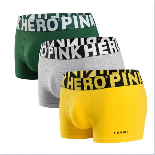 3 Pcs  PINKHERO  Underpants For Men,Including High Quality Comfy And Soft Cotton Underwear Boxer Briefs,Calzoncillos Hombre