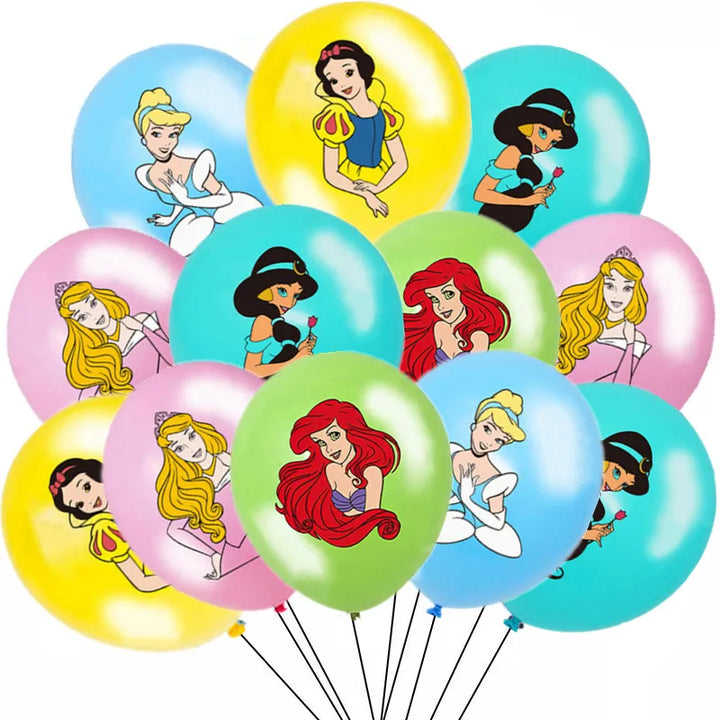 12pcs Disney Princess Snow White 12 Inch Latex Balloons Girl Birthday Party Decorations Toys For Kids Baby Shower Party Supplies