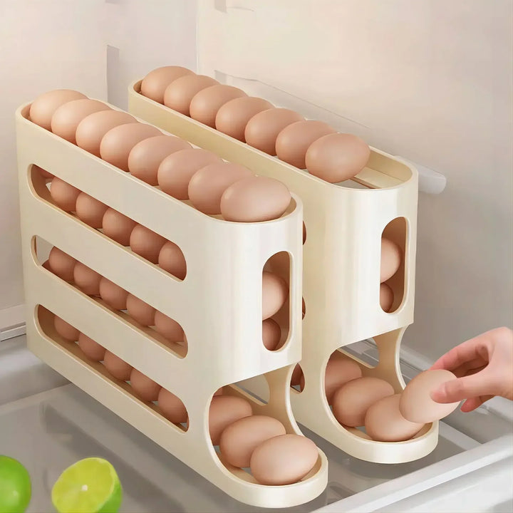 2-4-layer Slide Egg Storage Box Ladder Style Egg Box Storage Refrigerator Side Door Large Capacity Automatic Egg Rolling Machine