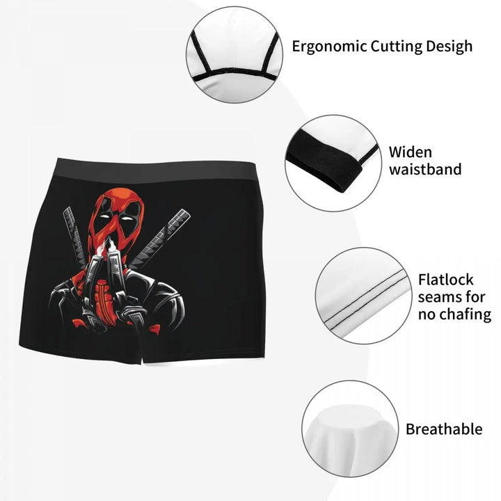 Custom Deadpool Cartoon Superhero Boxer Shorts For Men 3D Printed Anime Cosplay Underwear Panties Briefs Breathable Underpants