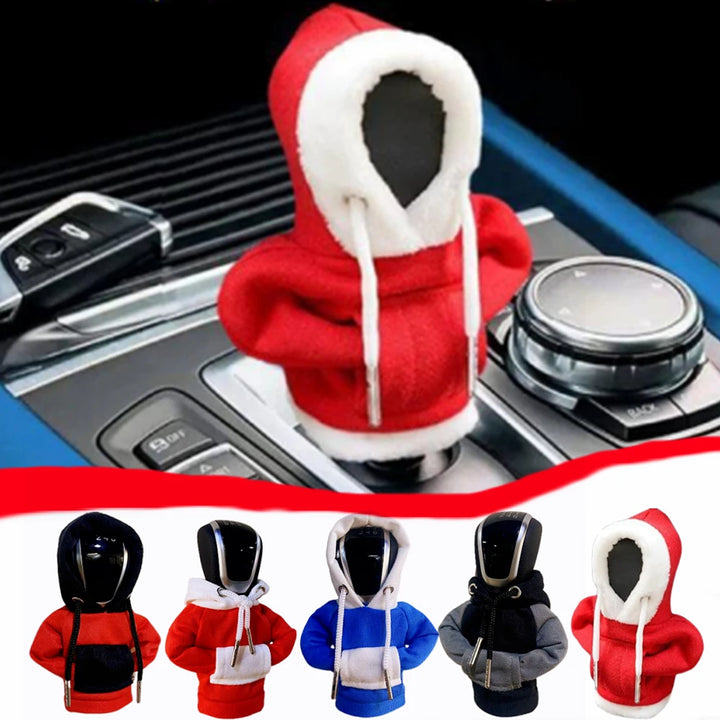 Christmas Car Shift Lever Cover Car Decorations Accessories Car Gearbox Cover Gear Shift Car Hoodie Change Lever Sweatshirt