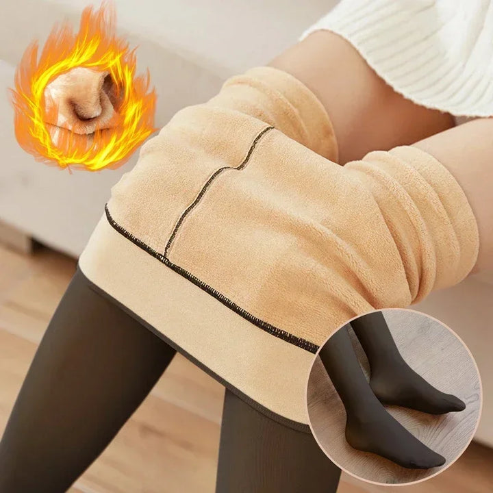 Thicken Thermal Tights Leggings Women Winter Fleece Velvet Thermo Stockings High Waist Elastic Slim Sexy Translucent Pantyhose