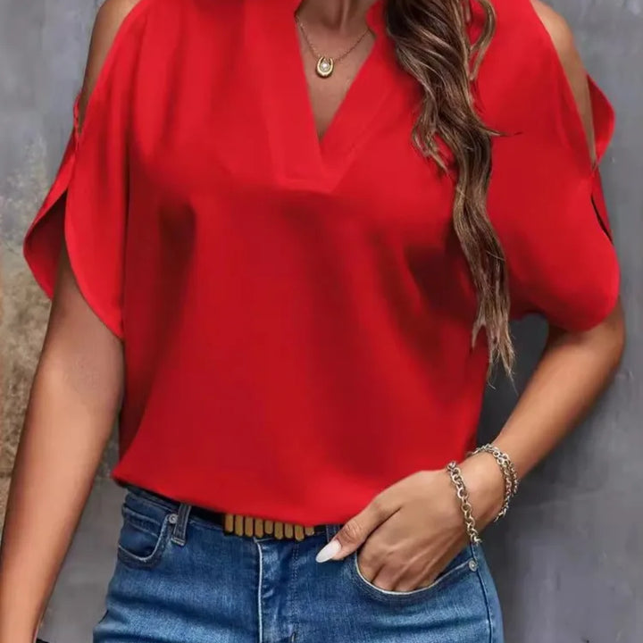 Sexy Off Shoulser Short Sleeve Tops Shirt Blouse Office Lady Spring Summer Fashion Casual Solid Tshirt For Women 2024 Female