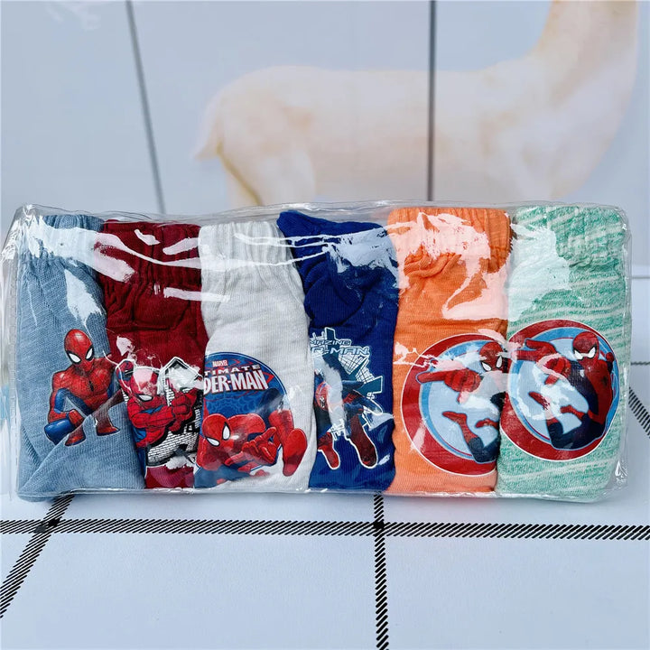 6Pcs/lot Baby Boys Girls Underwear Marvel Spiderman Mickey Mouse Elsa Disney Cartoon Cars Cotton Panties for Children Underpants